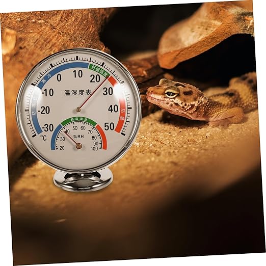BESPORTBLE Dual Thermometer Hygrometer for Reptile Enclosures Humidity Sensor for Terrariums Easy to Install Space Saving