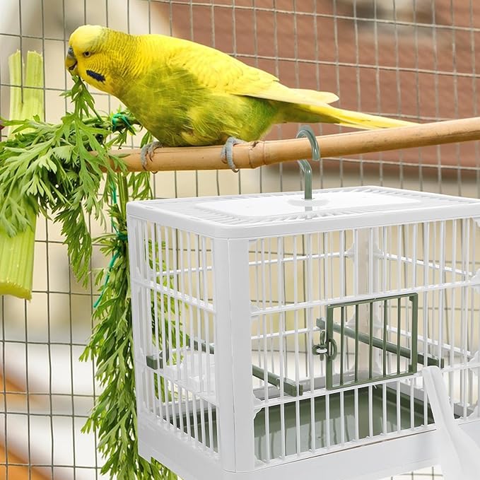 Foldable Parrot Travel Carrier Cage Lightweight Portable Bird Cage with Ventilated Mesh Design for Parakeets Cockatiels Small Birds for Travel and Outdoor Use