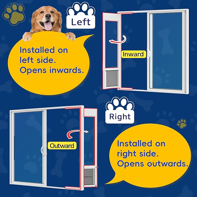 XLarge Dog Door for Sliding Glass Door,Openable Pet Door for Sliding Glass Doors，All-Metal Framed & Panel & Lock,Adjustable 75 7/8" to 81" Slider Height -Extra Large