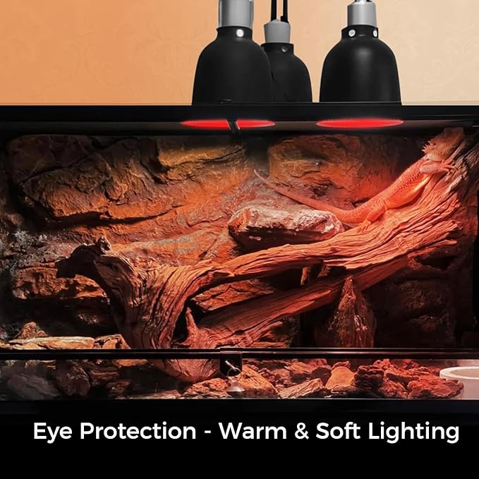 100W Reptile Heat Lamp Bulb, Day & Night Basking Spot Light Combo Pack Includes Infrared Heat Lamp and UVA Daylight Heating Lamp Basking Light for Lizards, Turtles, Chicken，Bearded Dragons