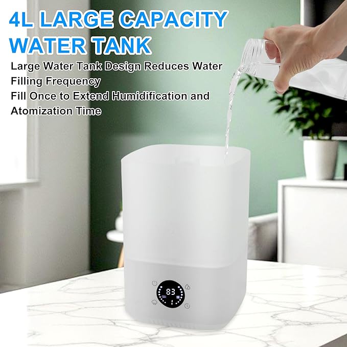 4L Reptile Fogger Mister, Efficient Humidifier Set with Remote Control, Reptile Humidifier for Proper Moisture Control, White, 1 Set