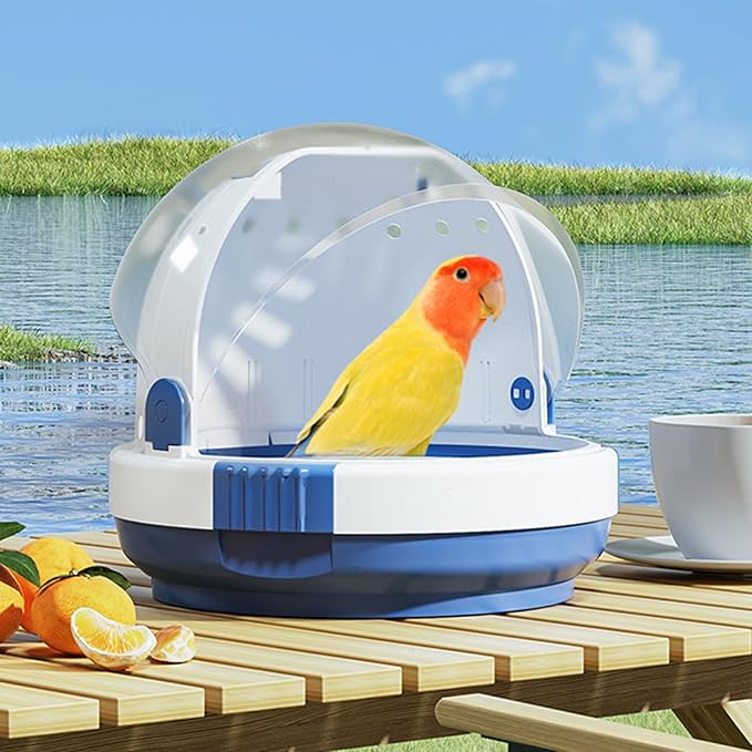 Parrot Carrier Travel Bird Carrier Panoramic View Anti Escape Easy to Clean for Conures Parakeet Budgie (Orange)