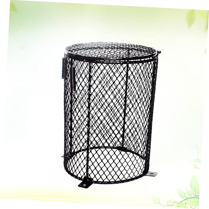 Milisten Reptile Scald Lampshade Cover for Heating Lamp Black Round PET Lampshade Suitable for Reptile Habitats and Terrariums Protects from Heat