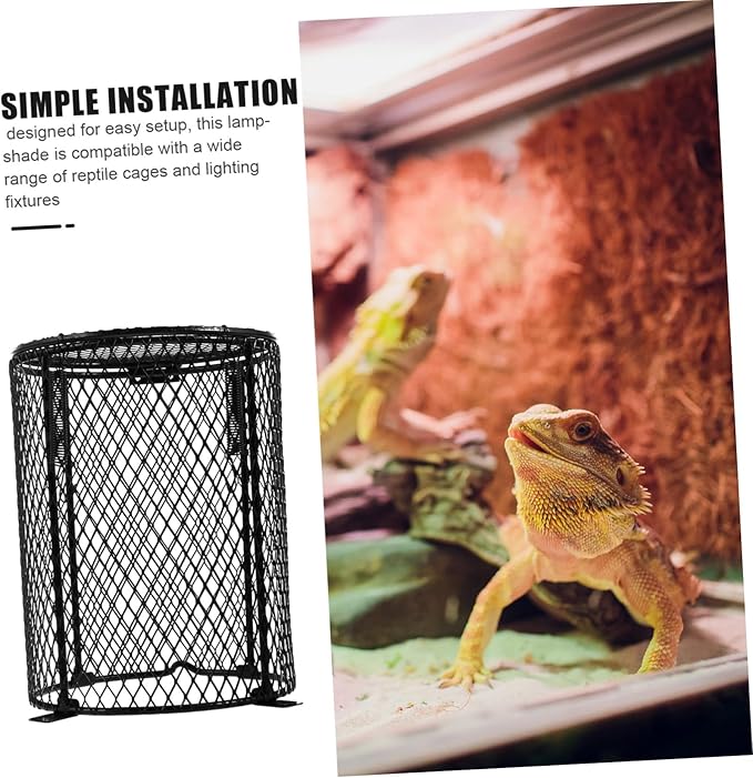 GLEAVI Ceramic Enclosure Heat Lamp Grille Reptile Pet Heating Lamp Removable Lampshade Safety Heater Guard for Reptile Cage