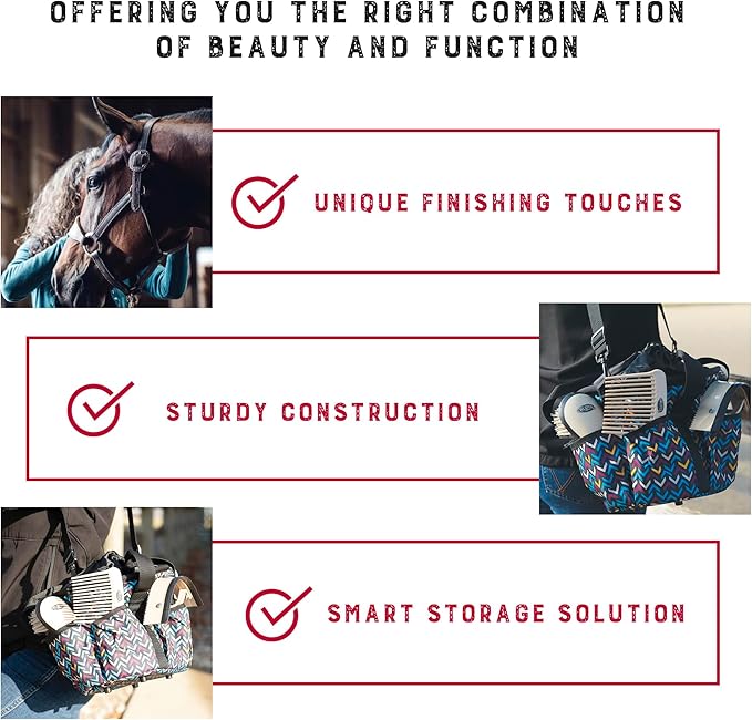 Weaver Equine Horse Grooming Kit, 7-Piece Horse Brush Set with Organizer Tote Bag, Hoof Pick, Comb, Sweat Scraper, Equine Tools for Daily Grooming, Leopard