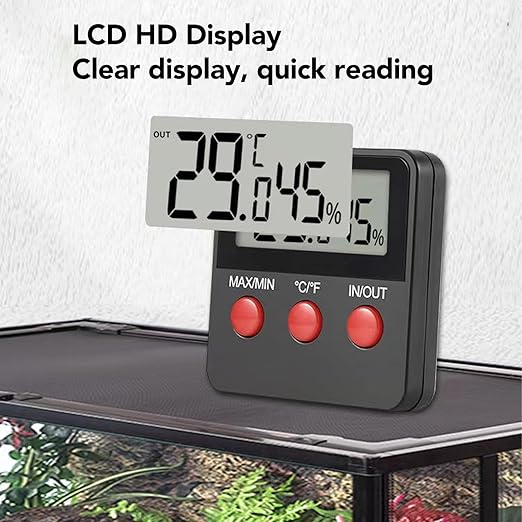 Omabeta Mini Digital Temperature and Humidity Meter with 2 Probes for Incubator,Portable Hygrometer Temperature Monitor for Reptile Tank,Compact Size