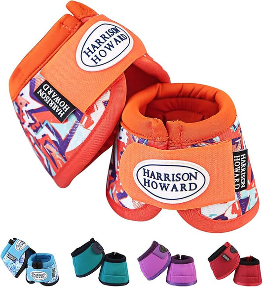 Harrison Howard Horse Bell Boots Overreach Bell Boots No-Turn Bell Boots for Horse-Durable Protective Hoof Boot