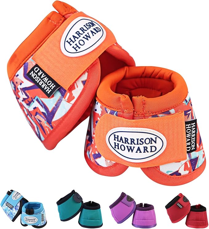 Harrison Howard Horse Bell Boots Overreach Bell Boots No-Turn Bell Boots for Horse-Durable Protective Hoof Boot