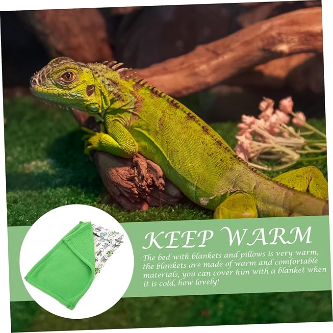 LIOOBO Long Lasting Lizard Sleeping Bag Reptile Mat Pillow Geckos Accessories Hideout Mats