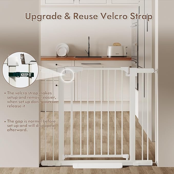 29-43" Baby Gate for Stairs, 36" Tall Dog Gate Indoor, Pressure Mountd Baby Gates with Auto-Close/Hold-Open Features and Anti-Trip Pedal, Safety Kids Gate for Doorways, House, Stairs