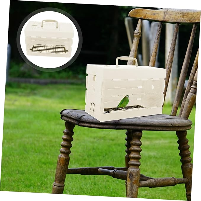 Bird Carrier Travel Cage Portable Small Pet Cage for Parrots Cockatiels and Budgies Lightweight Design Handle for Easy Outdoor Use