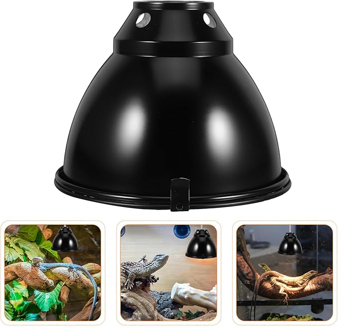 Yardwe 2 Sets Reptile Heat Lamp Covers with 5.8-inch Heat Lamp Shades, Heat-Resistant Reflector Domes for Reptile Habitat Lighting Suitable for Bearded Dragons and Lizards