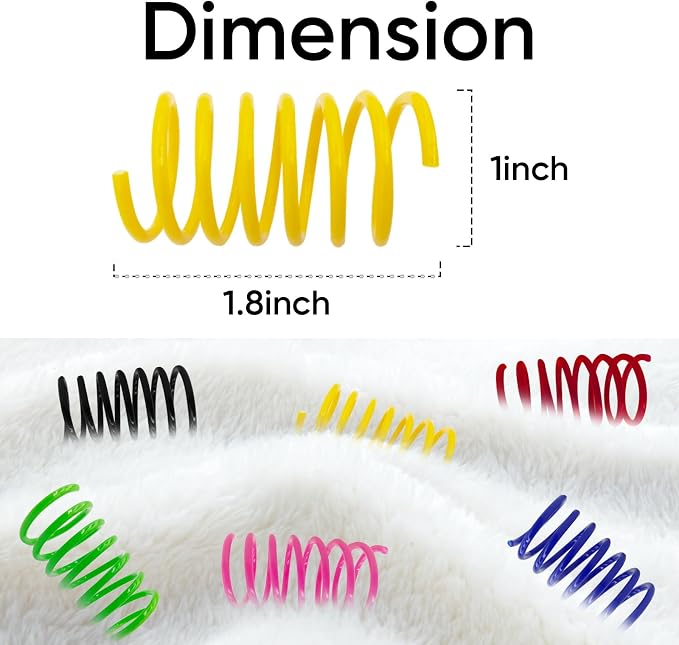 Cat Toys for Indoor Cats, 24 Pack Interactive Cat Spring Toys, 6Colors - Image 2