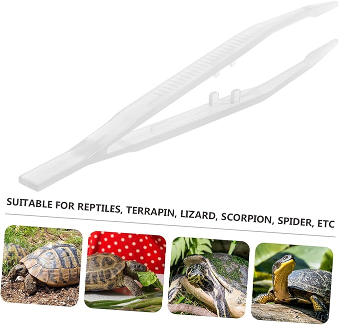 Sosoport 18cm Glow-in-The-Dark Reptile Feeding Tweezers Clips 2PCS Flexible PET Feeding Tool for Turtles Lizards Frogs and Other Reptiles
