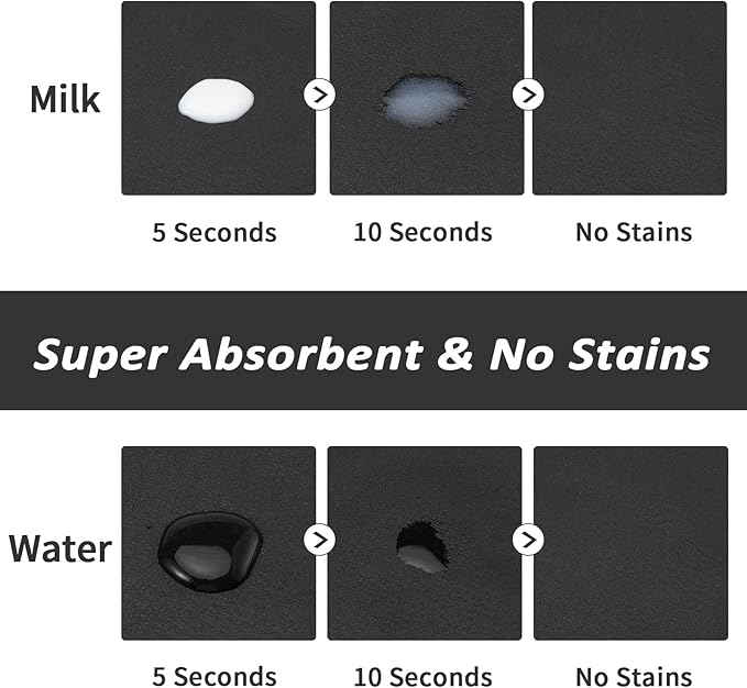 HotLive Dog Food Mat - Absorbent Cat Mat for Food and Water, No Stains Pet Feeding Bowl Mat, Easy to Clean Pet Placemats, Quick Dry Dog Water Dispenser Mat for Messy Drinkers | Paw Black 12"x 19"