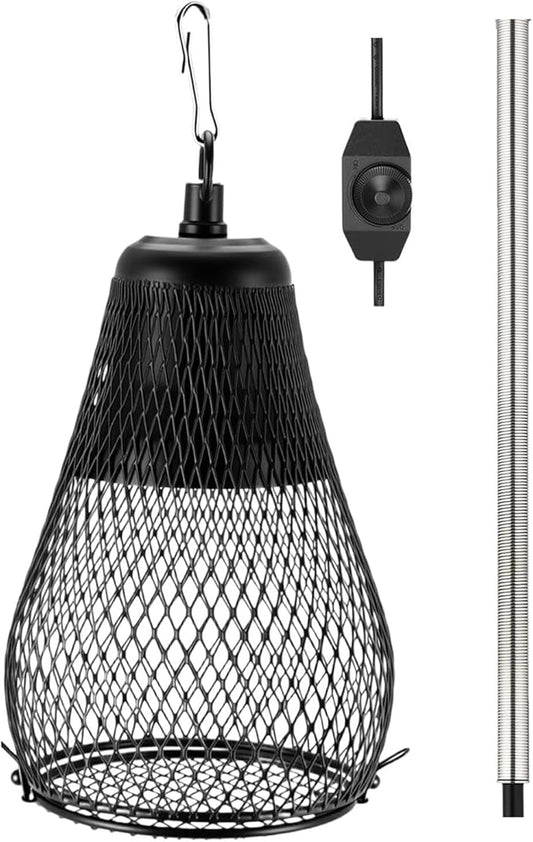 Baoblaze Heat Lamp Cap Reptile Turtle Heating Light Dome, US Plug, Easy to Install Anti Scald Lampshade Protection for Snake Tortoise