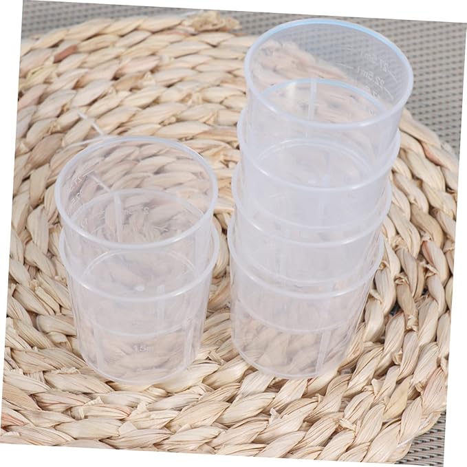 Happyyami 100pcs Measuring Cups for Reptiles Washable Feeding Containers Scales for Accurate Food and Water Measurement for Pet Owners