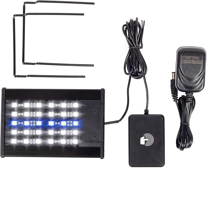 REPTI ZOO Terrarium Light - Day and Night Mode Reptile LED Light Hood with White and Blue Light for Different Pet Habits
