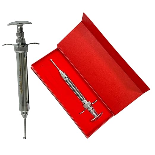 Snake & Reptile Feeding Syringe, 10cc Capacity, Automatic Multidosage Syringe with Chrome Plated Finish | Veterinary Reptile Feeding Syringe | Engraved Measurements