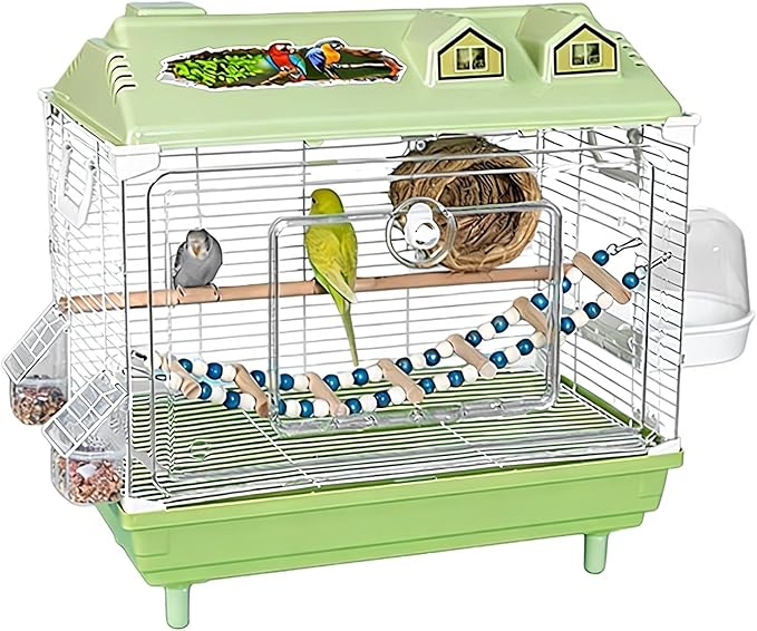 Bird Cage Bird Aviary Parrot Cage Flight Birdcag Bird Carrier Travel Carrier Cage Parakeet Cage Transparent Cage Easy to Clean(Green)