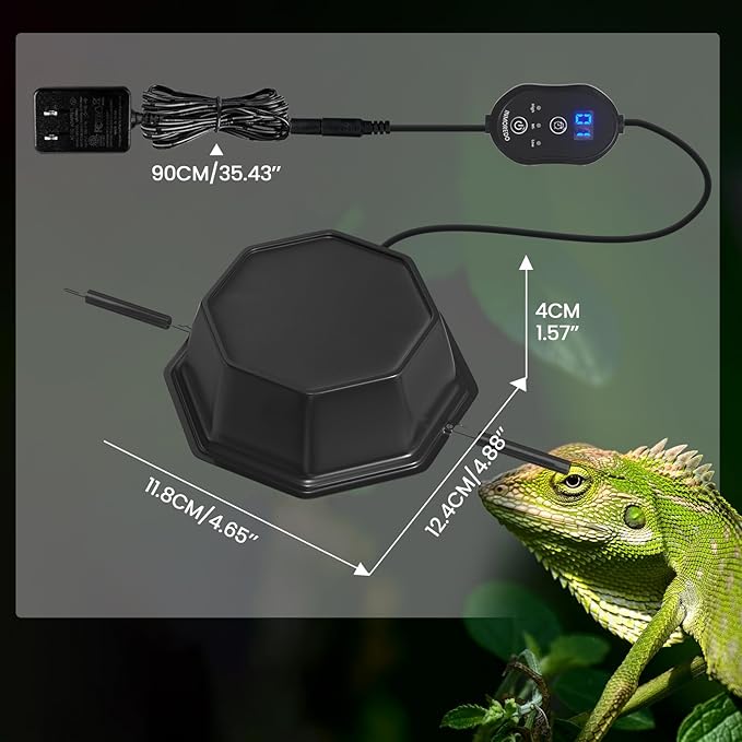 GlowUp UVB Reptile Light with Dimming, UVA UVB 10.0 Reptile Light Bulb Fixture for Rainforest&Desert Reptile UVB5.0&UVB10.0, Adjustable Brightness UVB Lamp for Bearded Dragon Gecko Lizard Turtle