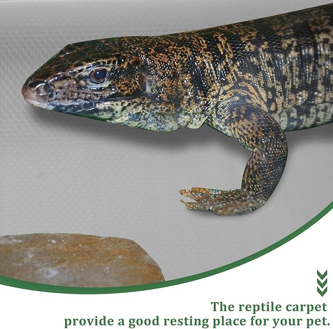 Reptile Terrarium Carpet EVA Mat Soft Breathable Flooring for Snake Tortoise Lizard Bearded Dragon Tank Bedding Liner with Tailored Gray