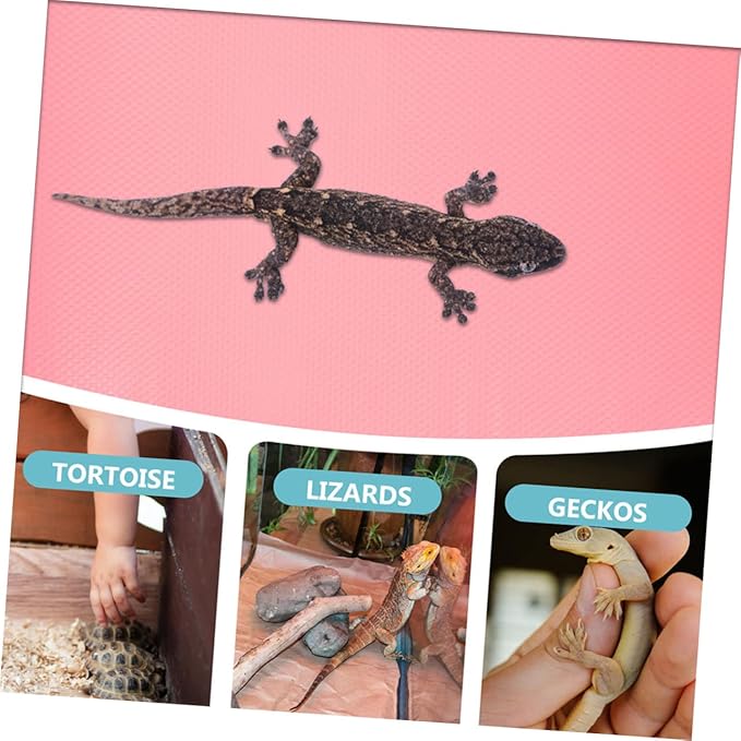 Toyvian Reptile Carpet Bedding Mat for Leopard Gecko Snake Durable Terrarium Substrate for Tortoise Lizard Easy Clean Non Adhesive Reptile Tank Liner
