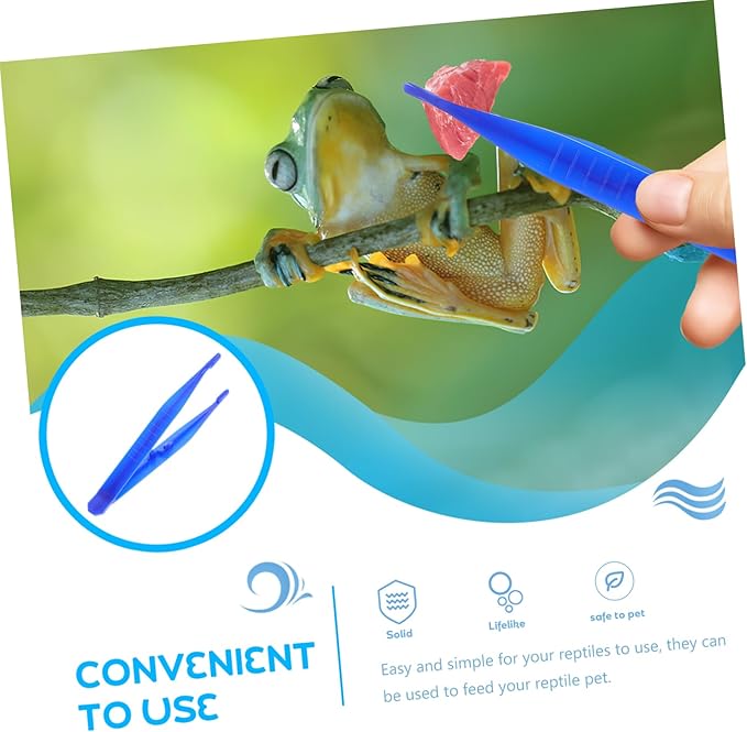 BESPORTBLE 6pcs Plastic Reptile Feeding Tweezers Lizard Spider Gecko and Scorpion Food Clips Practical Tools for Reptile Owners Suitable for Feeding Tortoises and Frogs