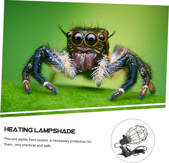 BESTonZON 1Pc Reptile Basking Light Lampshade Scald Heating Cover Durable Fixture for Reptiles Compatible with US Plugs Efficient Heat Dissipation