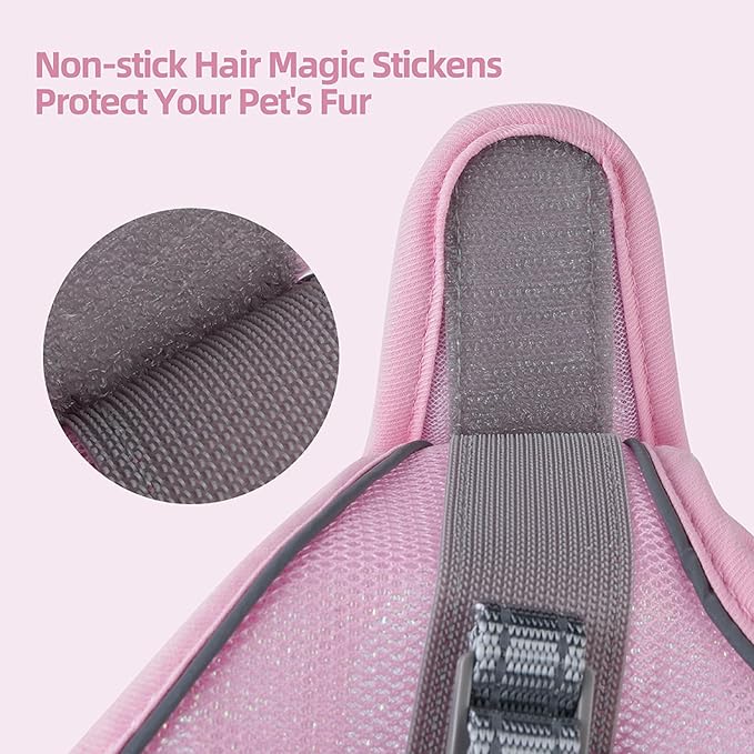 Sparkly Dog Harness Small Sized and Leash Set for Small Dogs Cats,Pink S Puppy Harness, Step in Soft Dog Reflective Vest, Breathable Mesh Pet Harness. (Pink, S)