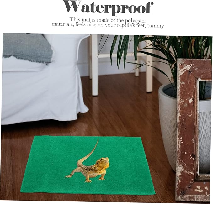 balacoo 2pcs Reptile Tank Decor Frog Lizard Tortoise Mat Decorative Hides for Enclosure