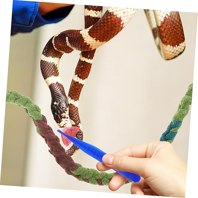 6pcs Reptile Accessories Long Tweezers for Aquarium Lizard Tank Feeding Tool Plastic Reptiles Food Clamp