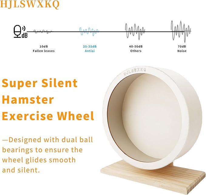 12 in Large Silent Exercise Hamster Wheel – Wooden Hamster Wheel with Removable Washable Track, Quiet Wheel for Gerbils, Mouse, Syrian Hamster,Hedgehog