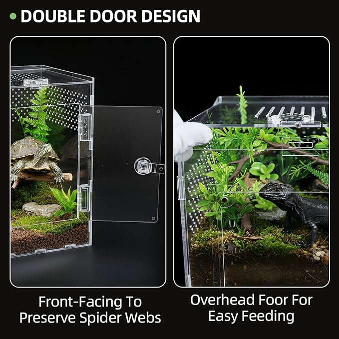 Jumping Spider Enclosure, 4.3''x4.7''x7.8'' Large Insect Terrarium, Praying Mantis Habitat, Large Insect Terrarium,Reptile Enclosure,Spider Habitat Caterpillar Habitat (4.3''x4.7''x7.8'')