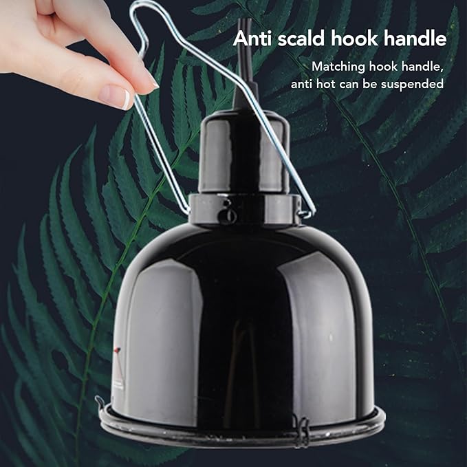 aqxreight Reptile Light Fixture with E27 Socket for UVA UVB and Basking Heat Bulbs Compatible with Most Terrariums and Vivariums