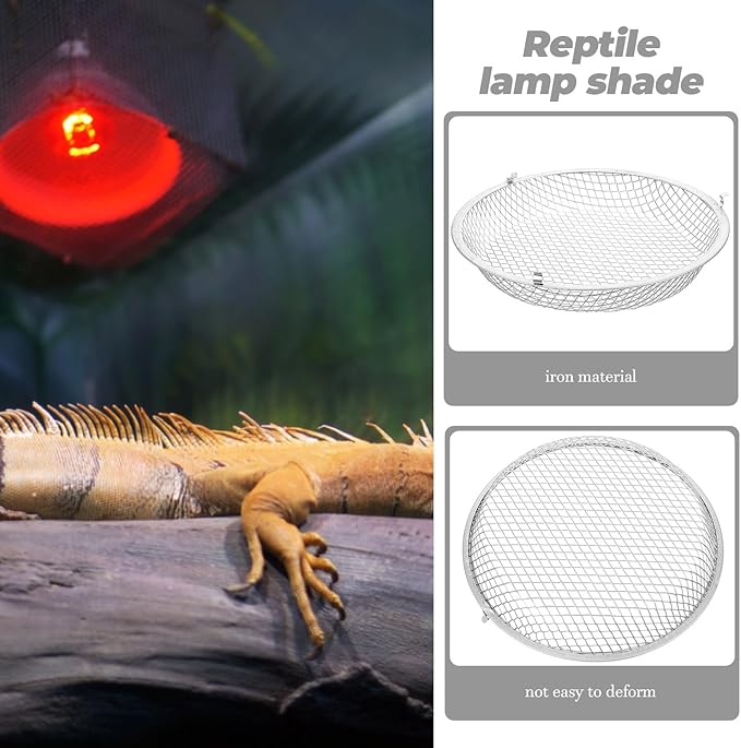 Mipcase Reptile Heat Lamp Cover 8.5 Inch Reptile - Scald Mesh Lampshade Box Insulation Shade Protection Guard for Pet Snake Lizard Turtle