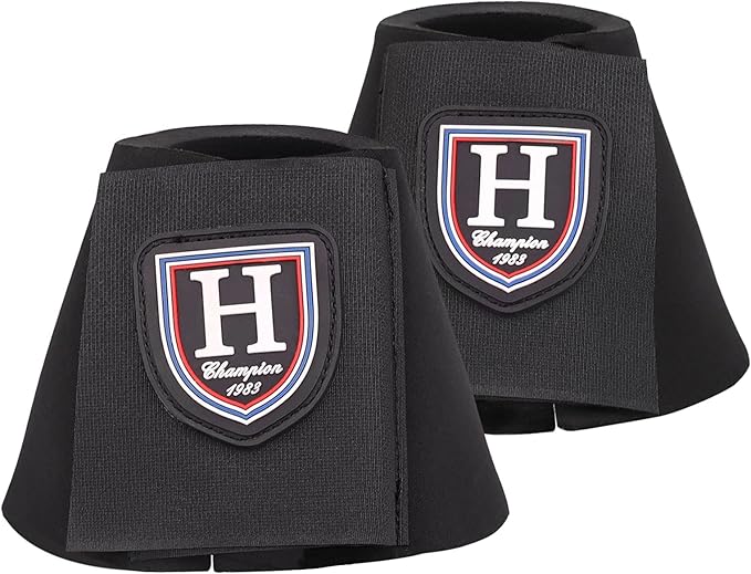 Harrison Howard Horse Neoprene Bell Boots Provide Long-Lasting Protection for Your Horse Sold in Pairs Black