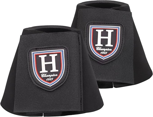 Harrison Howard Horse Neoprene Bell Boots Provide Long-Lasting Protection for Your Horse Sold in Pairs Black