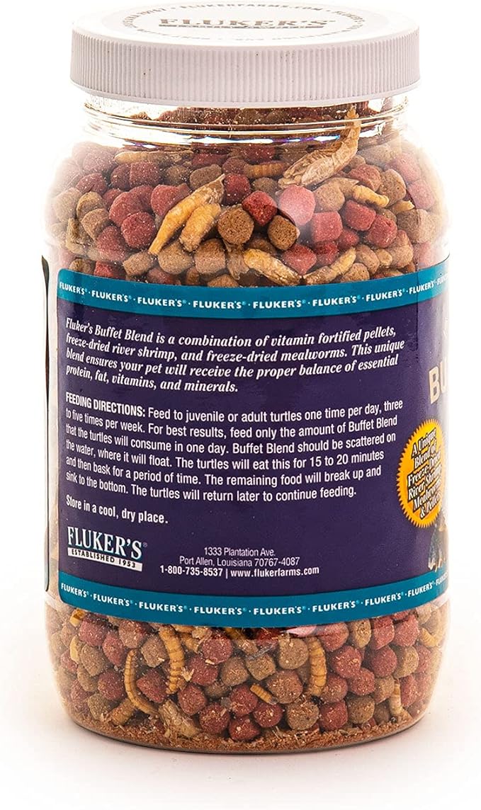 Fluker's Buffet Blend Aquatic Turtle Food, 7.5-Ounce & TetraFauna ReptoGuard Turtle Health Conditioner 3 Count, Slow-Release (19514)