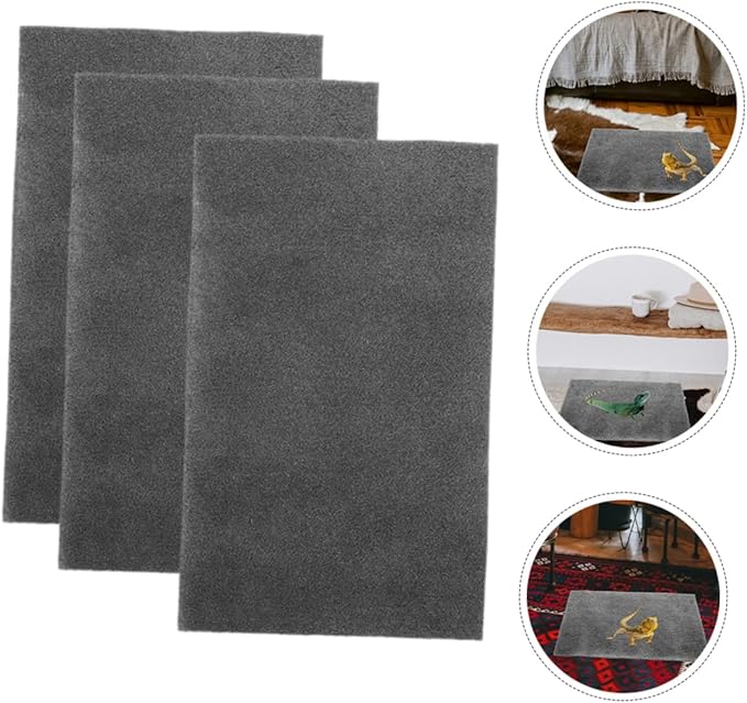WOONEKY 3pcs Reptile Pet Absorbent Pad for Turtle Tanks Lizard Tank Accessories Snake Bedding Reusable Decorative Carpet