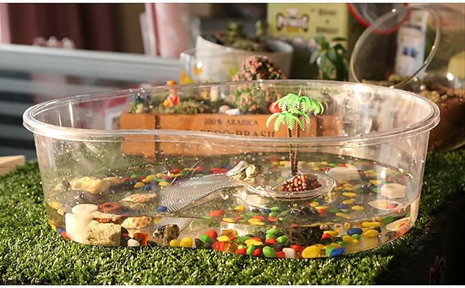 OMEM Portable Reptile House Terrarium Habitat Clear and Breathable (Large)