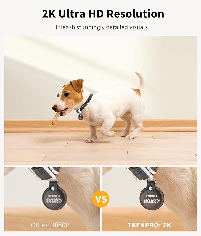 TKENPRO 2K Cat Camera Treat Dispenser, AI Photo Album, Pet Camera with 360° Auto Tracking & 5G/2.4G WiFi, 2-Way Talk, Remote Treat Tossing, Motion Alerts for Dogs Indoor, White