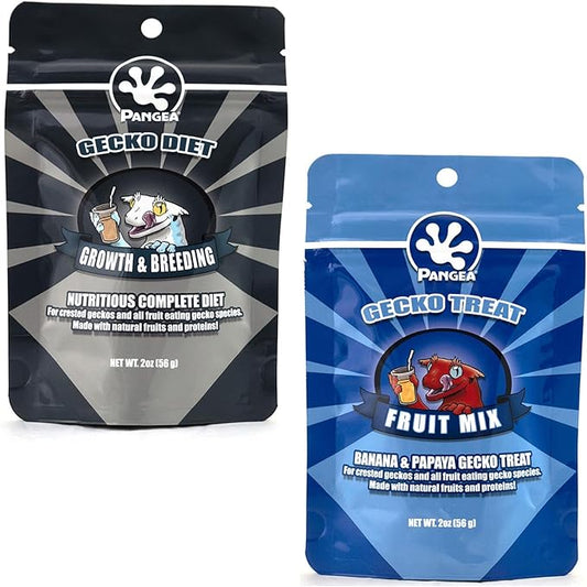 Pangea Gecko Diet Breeder & Treat Bundle - 2oz Breeding Formula and Gecko Treat