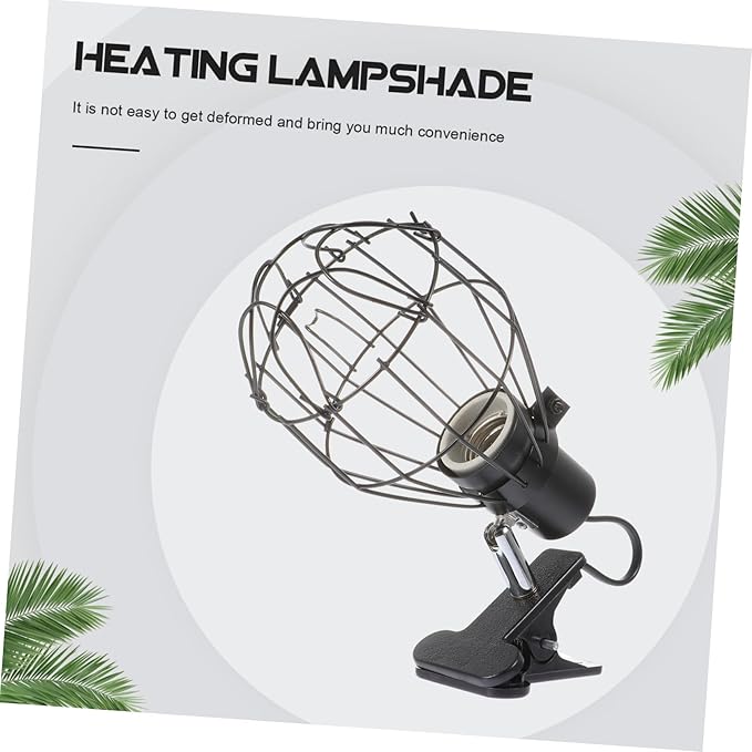 BESTonZON 1Pc Reptile Basking Light Lampshade Scald Heating Cover Durable Fixture for Reptiles Compatible with US Plugs Efficient Heat Dissipation