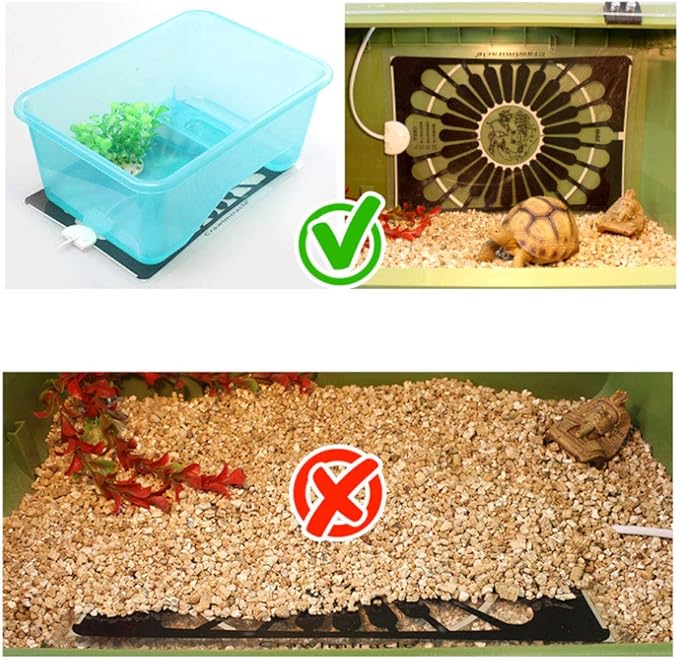 YOUMU Reptile Heating Pad- (5W/15W/25W/35W) Temperature Adjustable Terrarium Heat Mat for Turtle/Snake/Frog/Lizard/Small Animals/Plant Box (5W(7.08in5.9in))