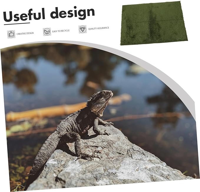 Reptile Carpet Mat for Lizard Bedding Durable Terrarium Substrate Liner Comfortable and Easy Cut Fake Grass for Tortoise Accessories Reptile Supply