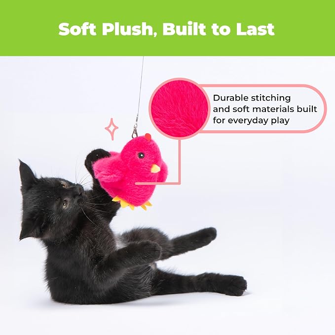 Best Pet Supplies Catify Interactive Flapping Cat Toy - Chick, Fuchsia - Image 6