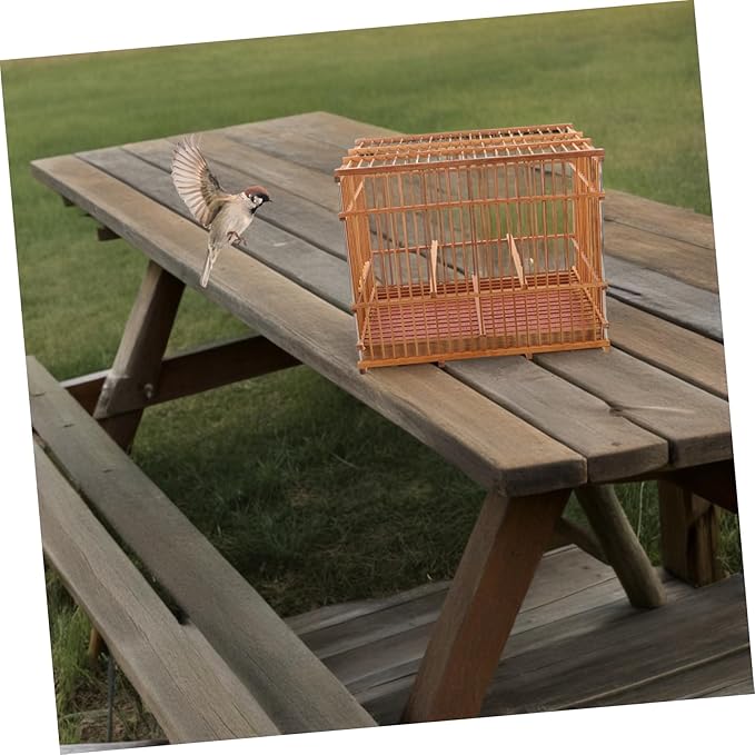 Retro Bird Travel Carrier Cage Small Bird Cage for Lovebirds Parakeets Cockatiels Portable Carrying Case