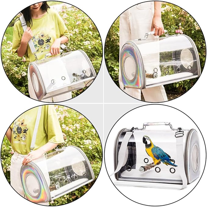 Totority Adjustable Cross Body Pet Bag Bird Backpack Carrier for Animals Sturdy and Pu and Material