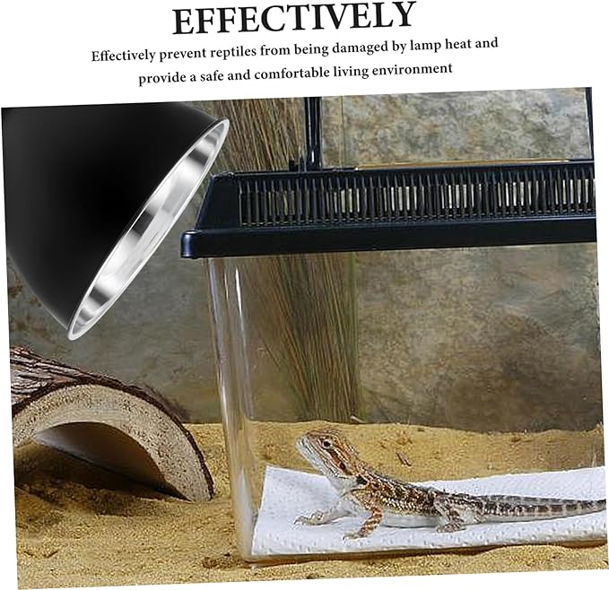 Mobestech Reptile Heat Lamp Shade Reptile Light Accessory Terrarium Supplies Easy Install Lamp Cover